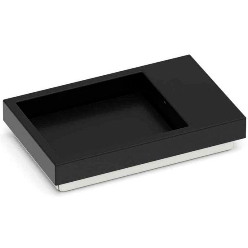 cuba de sobrepor roca skyline horizon quadrada com tampo 60x38cm - mate black (mp)