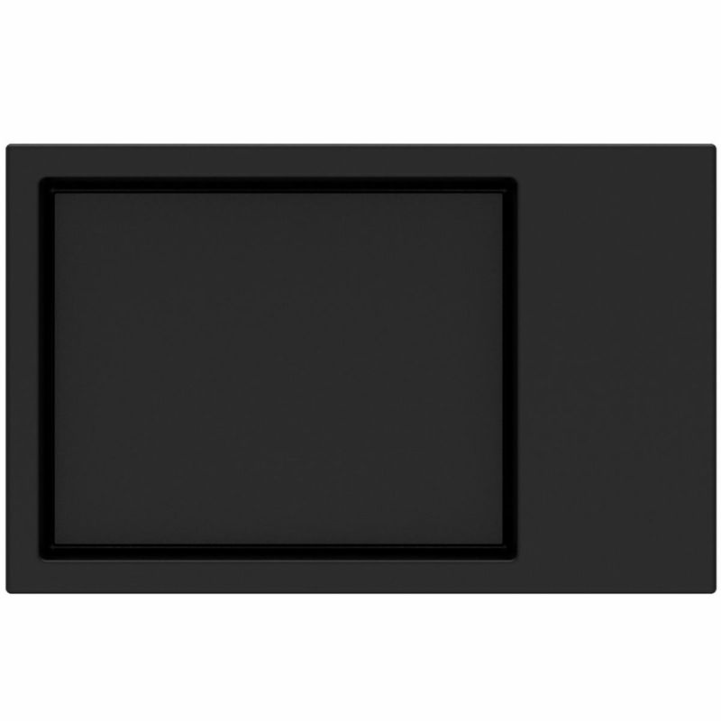 cuba de sobrepor roca skyline horizon quadrada com tampo 60x38cm - mate black (mp)