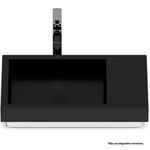 cuba de sobrepor roca skyline horizon quadrada com tampo 60x38cm - mate black (mp)