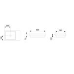 cuba de sobrepor roca skyline horizon quadrada com tampo 60x38cm - mate black (mp)