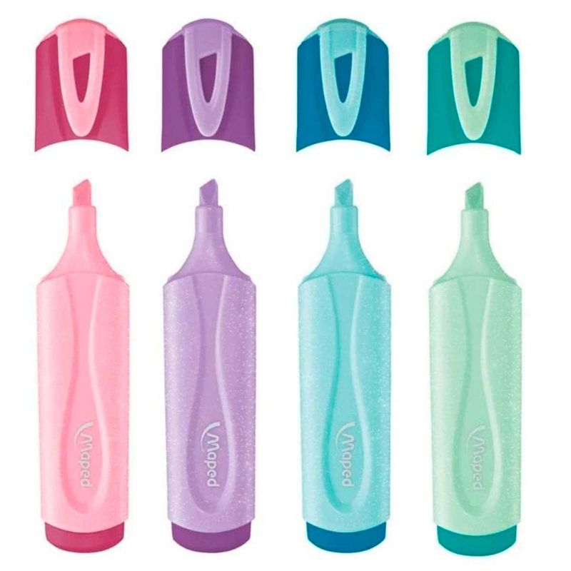 marca texto maped tons pastéis rosa, lilás, azul, verde 742046