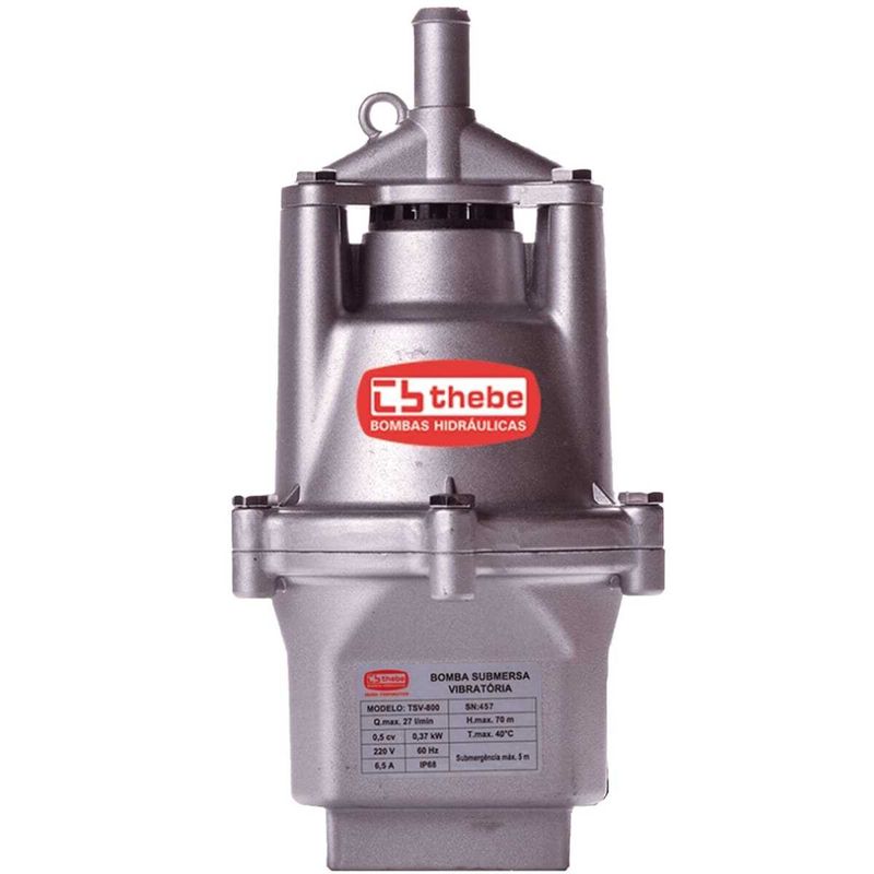 bomba submersa vibratoria thebe sapo monofásica 1/2cv 127v tsv-800 inox (mp)