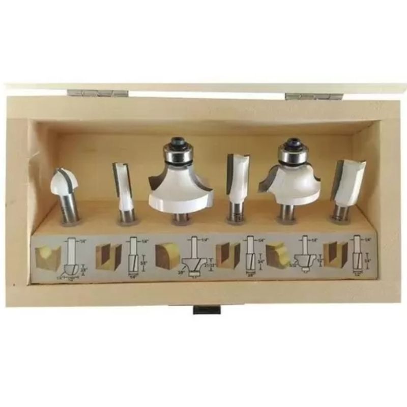 kit de fresas makita encaixe de 1/4 com 6 peças d-53578 (mp)
