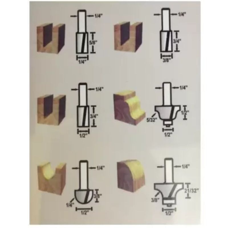 kit de fresas makita encaixe de 1/4 com 6 peças d-53578 (mp)