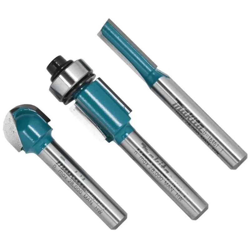 conjunto de fresas makita para madeira 3 peças d-16461 (mp)