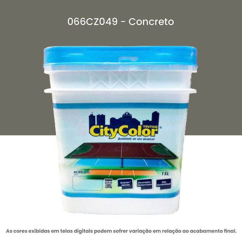 tinta acrílica piso citycolor 15l 066cz049 concreto (mp)