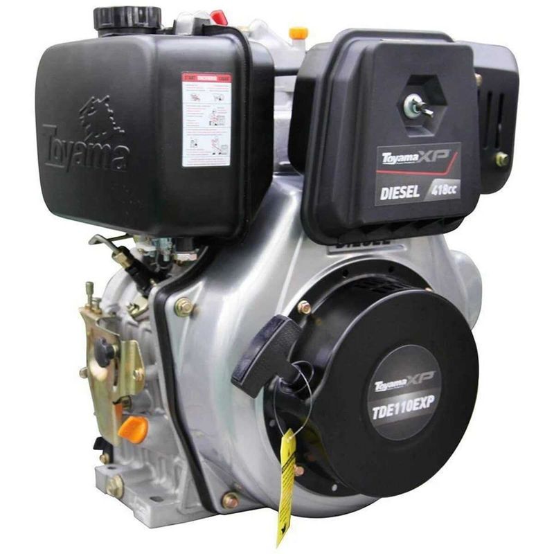 motor estacionário diesel toyama tde110exp 10.5hp 418 cc eixo 1 pol roscado e chavetado partida elétrica (mp)
