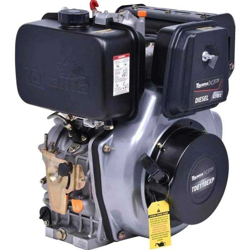 motor estacionário diesel toyama tde110exp 10.5hp 418 cc eixo 1 pol roscado e chavetado partida elétrica (mp)