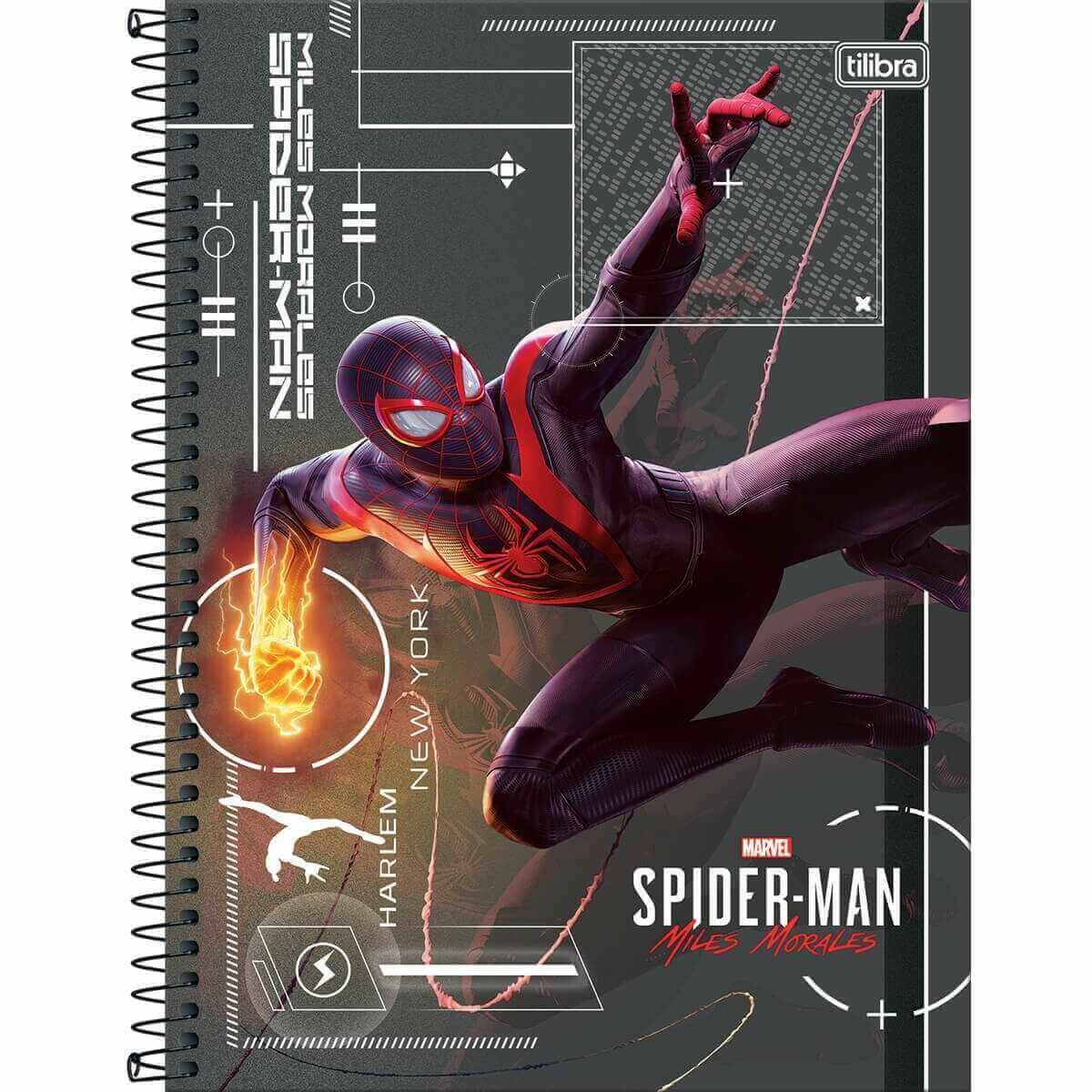 Caderno Universitário 10 Matérias Spider Man Game 160f Sortido - Tilibra