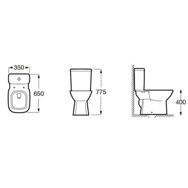 kit vaso sanitário roca debba classic branco com caixa acoplada 3,6l (mp)