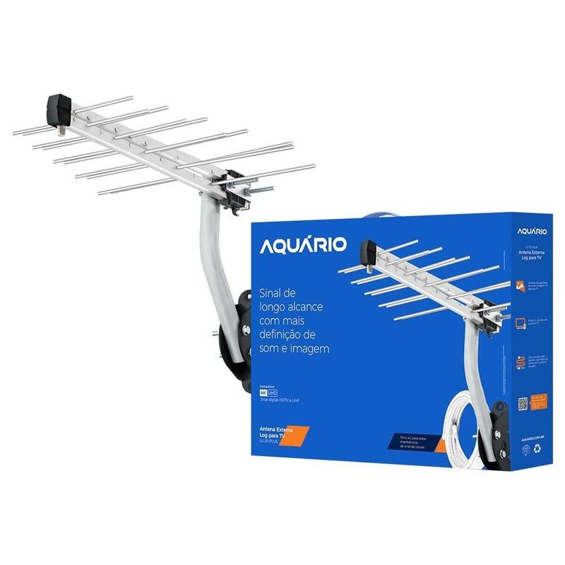 antena externa de tv digital aquário lu-20plus
