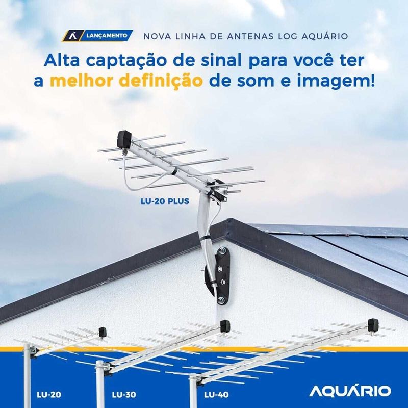 antena externa de tv digital aquário lu-20plus