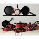 jogo de panelas tramontina 10 peças turim antiaderente vermelho 20297964