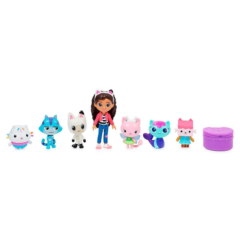 conjunto de figuras deluxe sunny gabby's dollhouse com 7 bonecos 3062