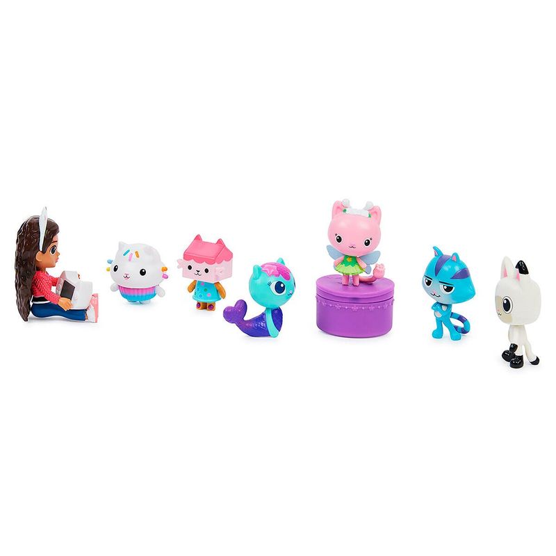 conjunto de figuras deluxe sunny gabby's dollhouse com 7 bonecos 3062
