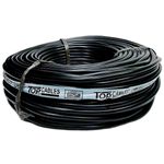 cabo elétrico pp top cables 300/500v 2x2,5mm 50 metros preto (mp)