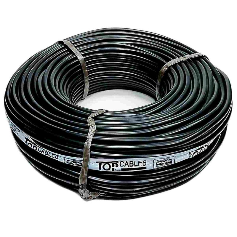 cabo elétrico pp top cables 300/500v 3x2,5mm 50 metros preto (mp)
