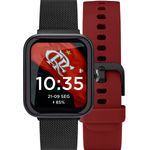 relógio technos smartwatch flamengo tmaxag/7r vermelho e preto