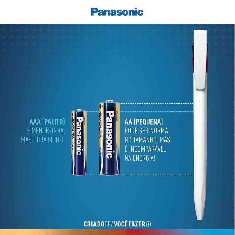 pilha alcalina premium panasonic aaa palito 2 unidades lr03egr/2b96