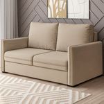 sofá 2 lugares marjom tiete bege