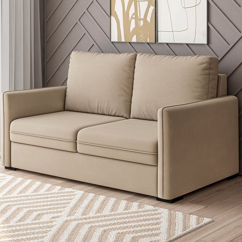 sofá 2 lugares marjom tiete bege