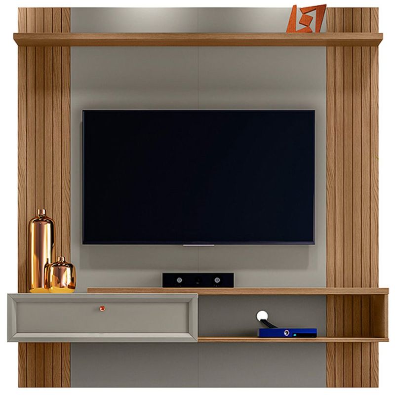 painel home para tv até 60" linea pitanga amêndoa titânio