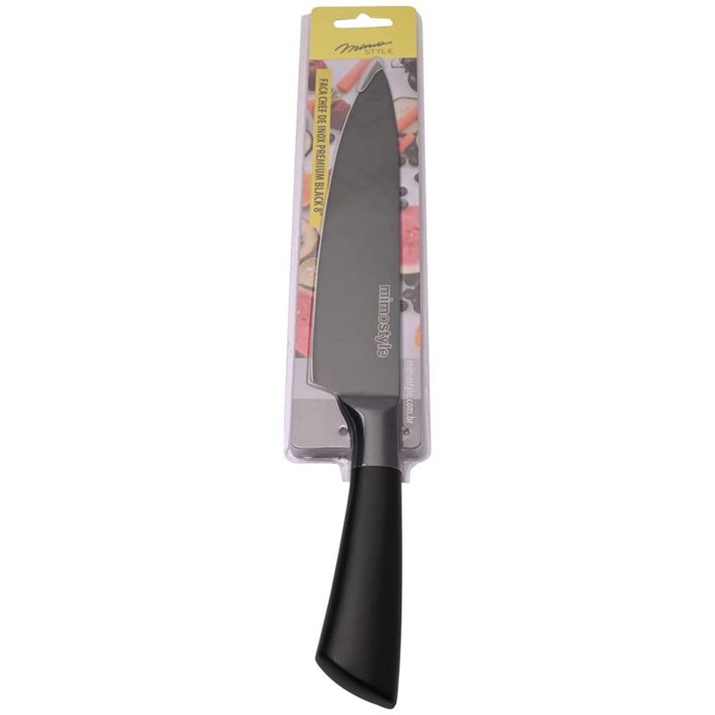 faca mimo style chef premium 8" inox preto 7805