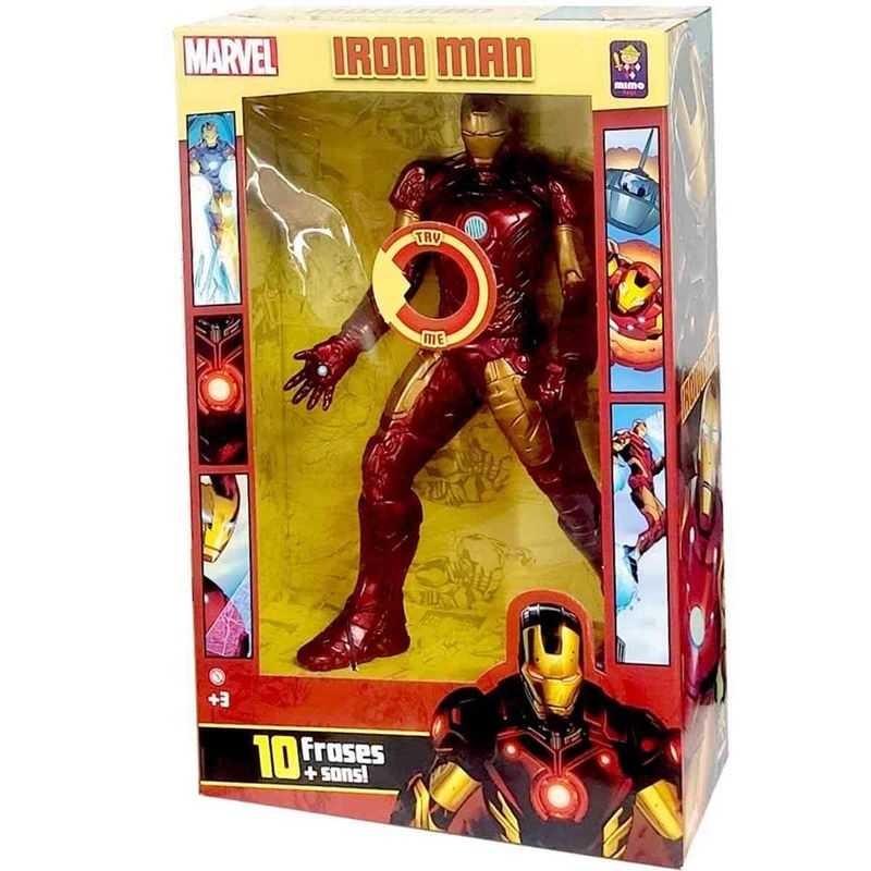 boneco mimo homem de ferro com 10 frases e sons 583