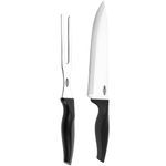 jogo para churrasco brinox faca e garfo trinchante cross preto 2556308