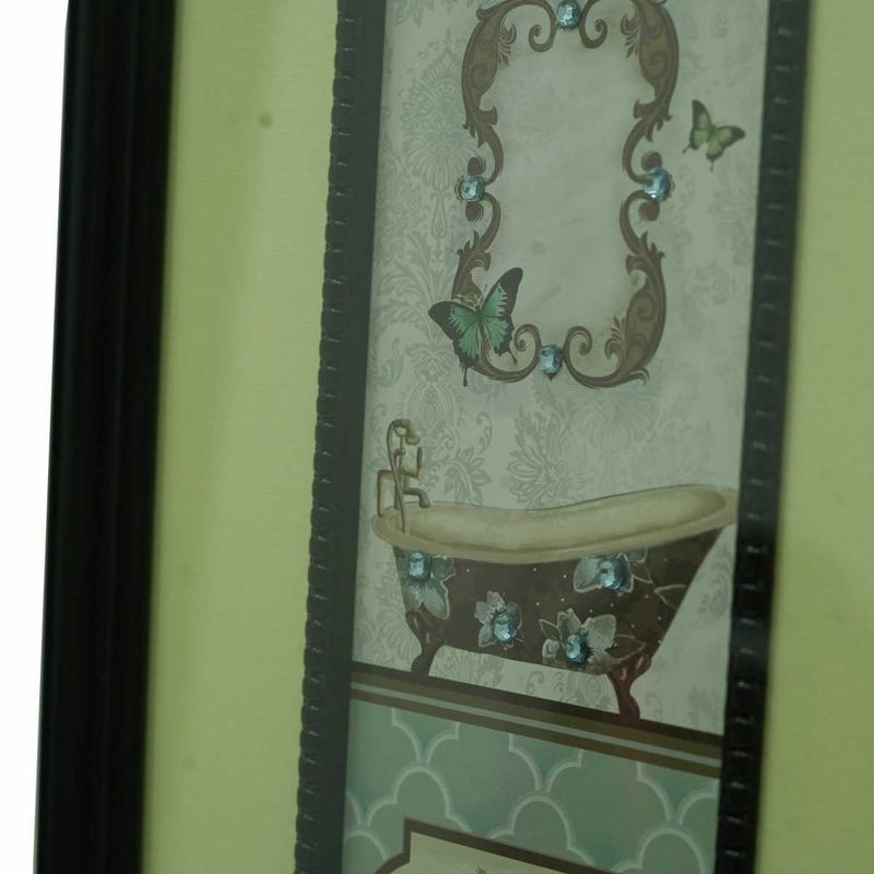 quadro latcor banheira com moldura de madeira 64560