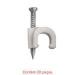 fixa fio coaxial 8mm + prego 2,5x25mm branco 20 peças - sforplast (mp)