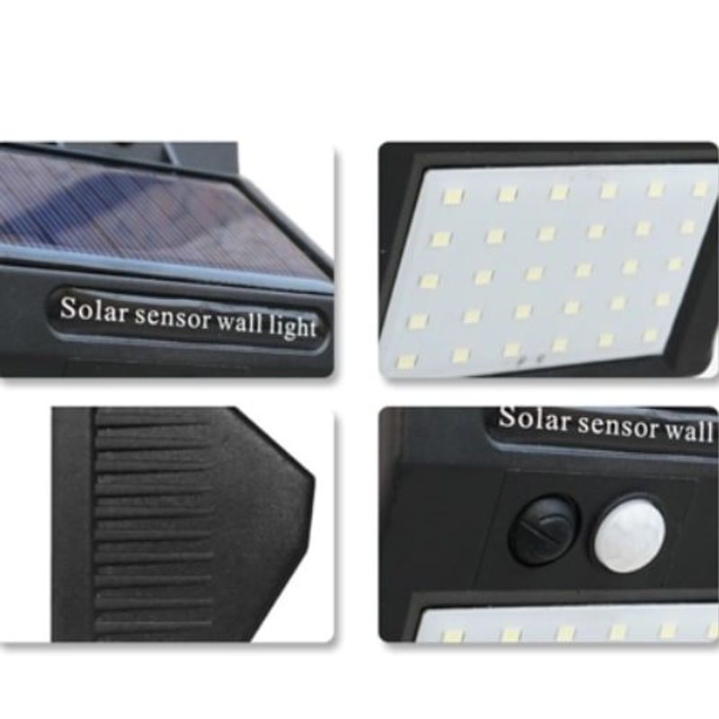 luminária solar parede ecosolis 20 leds com sensor