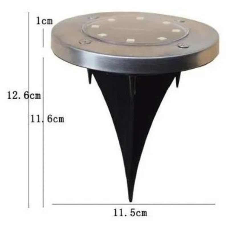 luminária solar chão ecosolis 8 leds 1448