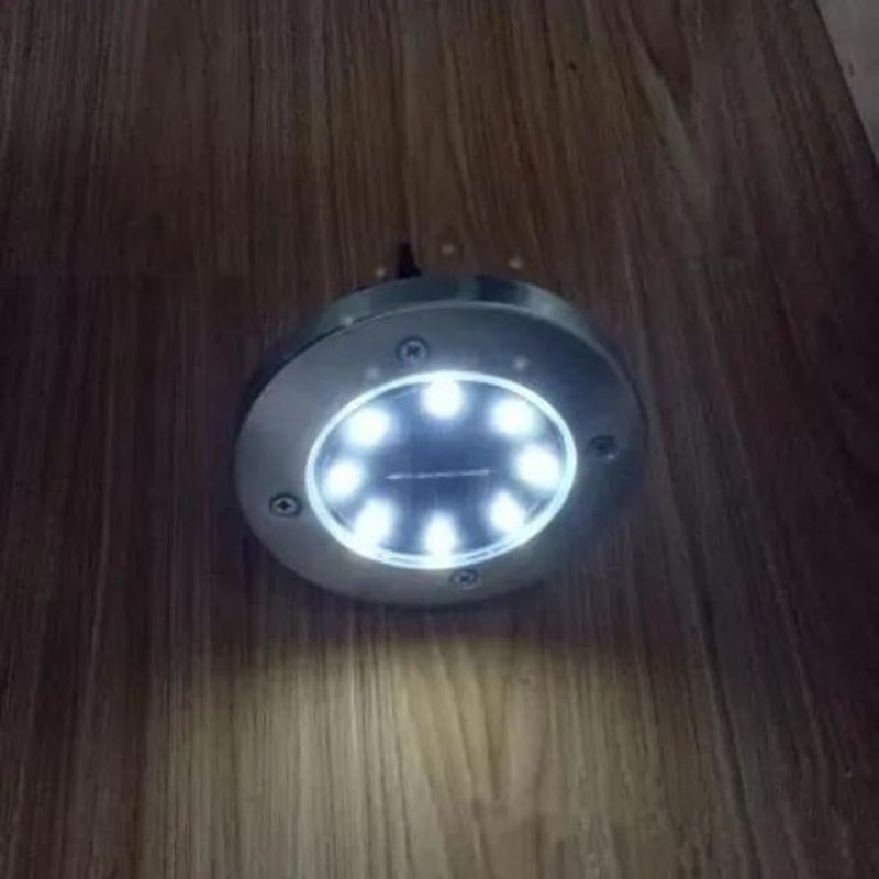 luminária solar chão ecosolis 8 leds 1448