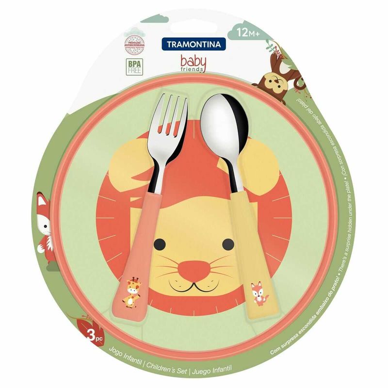 jogo de talheres infantil tramontina baby friends colorido 23797907