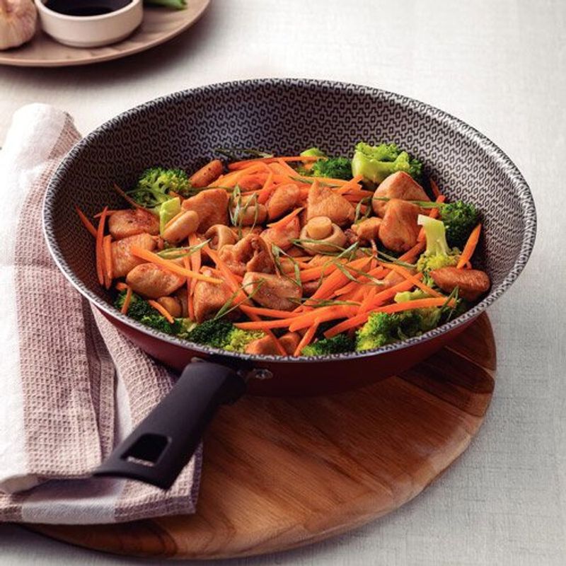frigideira wok tramontina loreto vermelho 20395724