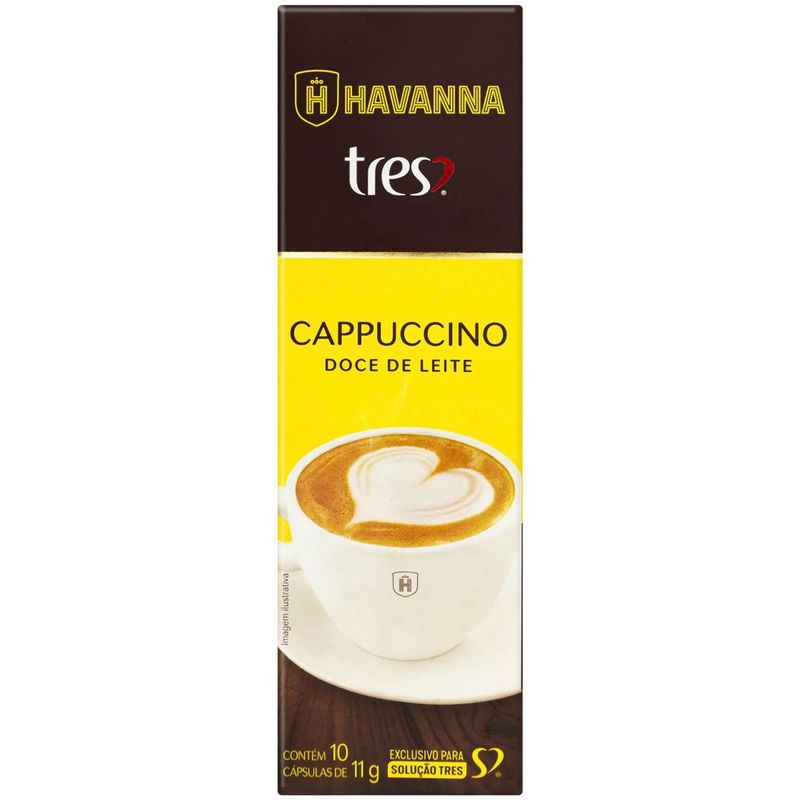 cápsula de café 3 corações de cappuccino de doce de leite 10 unidades 11g