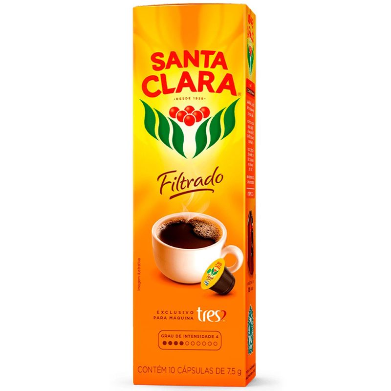cápsula de café santa clara filtrado clássico 10 unidades 7,5g