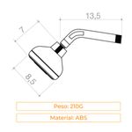 chuveiro articulado redondo abs luxo civitt cromado e branco (mp)