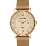 relógio masculino seculus dourado 77200gpsvda2