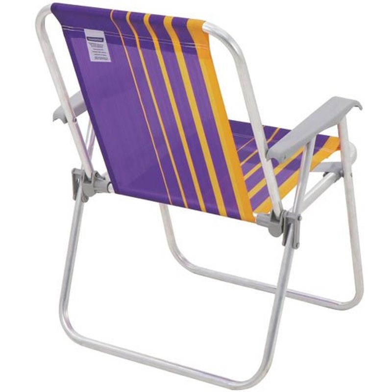 cadeira de praia tramontina samoa alta roxo e amarelo 92900003