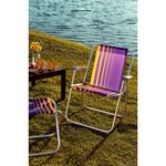 cadeira de praia tramontina samoa alta roxo e amarelo 92900003
