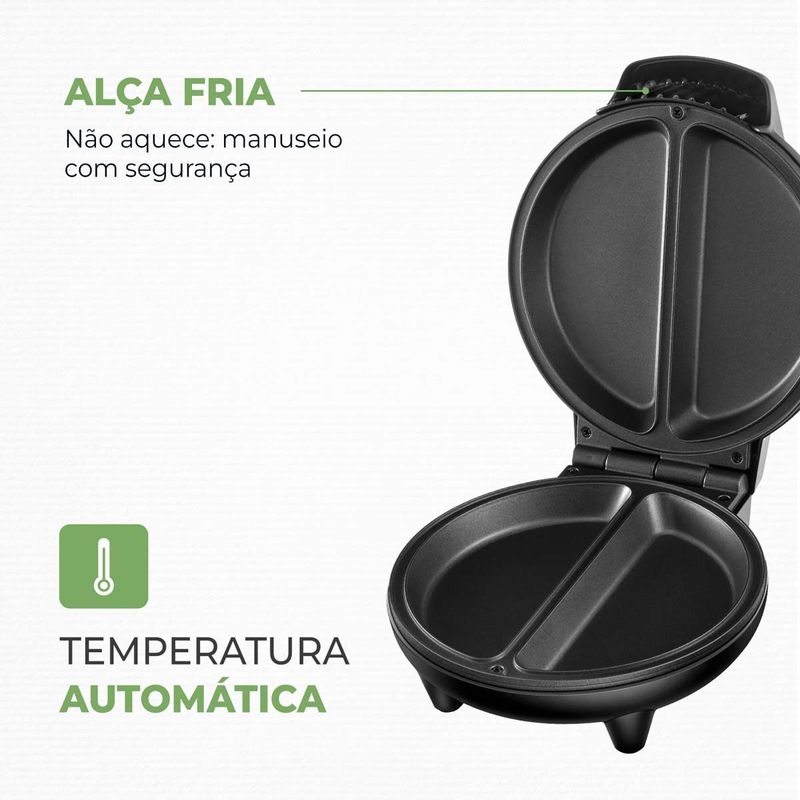 omeleteira elétrica mondial 127v pratic preto inox om-04-bi