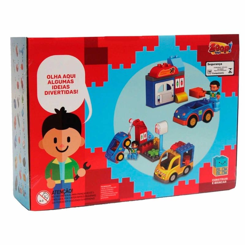 bloco de montar zoop toys 29 peças oficina e posto de gasolina (mp)