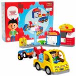 bloco de montar zoop toys 29 peças oficina e posto de gasolina (mp)