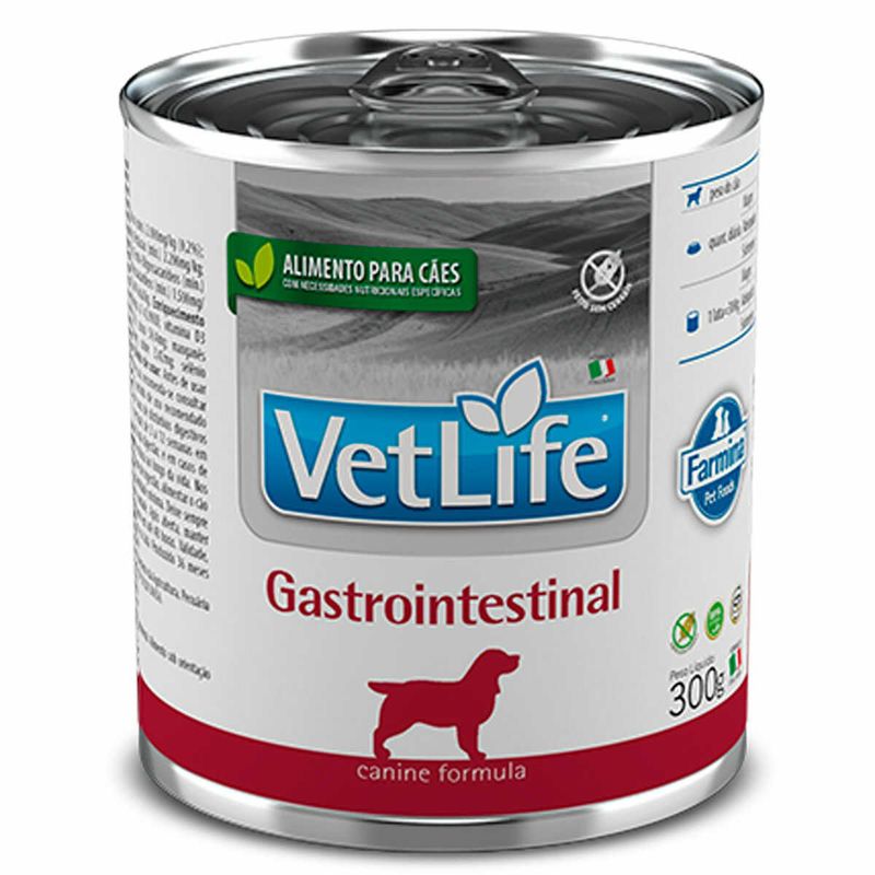 ração úmida vet life cães adultos gastro-intestinal peixe 300g (mp)
