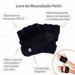 luva de musculação vollo tamanho g preto vp1102