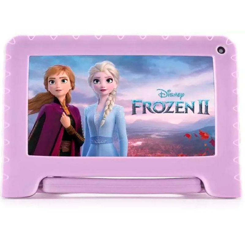 tablet infantil frozen ii multilaser 64gb azul tela 7" câmera frontal 2mp 4gb ram