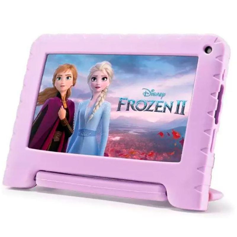tablet infantil frozen ii multilaser 64gb azul tela 7" câmera frontal 2mp 4gb ram