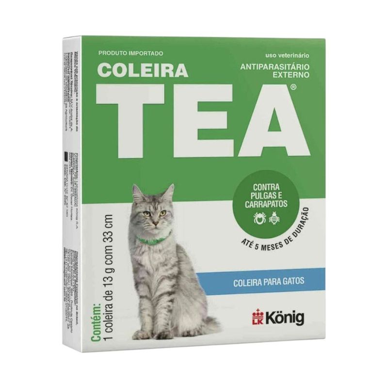 coleira tea antipulgas e carrapatos para gatos konig 13g (mp)